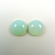 Peruvian Chalcedony Round 16mm Matching Pair Approximately 22 Carat