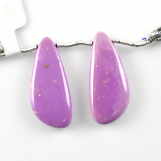 Phosphosiderite Drops Wing Shape 29x13mm Drilled Beads Matching Pair