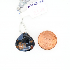Pietersite Drop Heart Shape 19x19mm Drilled Bead Single Piece