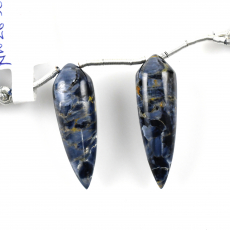 Pietersite Drops Briolette Shape 30x9mm Drilled Beads Matching Pair