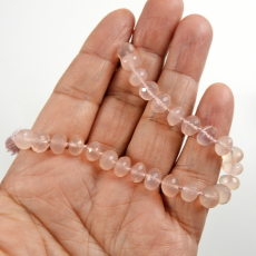 Pink Chalcedony Beads Rondelle Shape 5.5mm Accent Bead 6 Inch Line