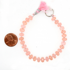 Pink Chalcedony Beads Rondelle Shape 7mm Accent Bead 6 Inch