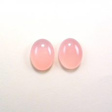 Pink Chalcedony Cab Oval 16X12X5mm Matching Pair 14 Carat
