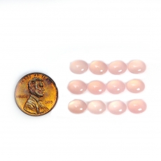 Pink Chalcedony Cab Oval 8x6mm Approximately 14 Carat