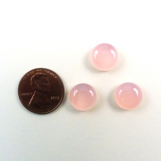 Pink Chalcedony Cab Round 11mm Approximately 15 Carat.