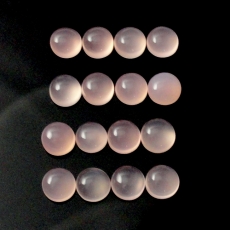 Pink Chalcedony Cab Round 6mm Approximately 12 Carat.
