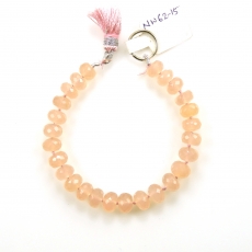 Pink Chalcedony Drops Round Shape 8mm Accent Bead 6 Inch
