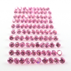 Pink Cubic Zirconia Round 2.5mm 100 Pieces