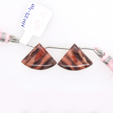 Pink Kona Dolomite Drop Fan Shape 17x22mm Drilled Bead Matching Pair