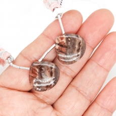 Pink Kona Dolomite Drops  Heart Shape 19x19mm Drilled Beads Matching Pair
