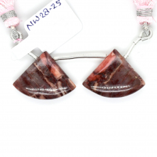 Pink Kona Dolomite Drops Fan Shape 18x23mm Drilled Beads Matching Pair