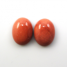 Pink Mookaite Jasper Cab Oval 16X12mm Matching Pair Approximately 15 Carat