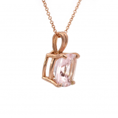 Pink Morganite Cushion Cut 1.96 Carat Pendant in 14K Rose Gold (Chain Not Included )