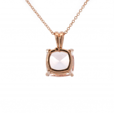 Pink Morganite Cushion Cut 1.96 Carat Pendant in 14K Rose Gold (Chain Not Included )