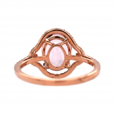 Pink Morganite Oval 2.48 Carat Ring With Diamond Accent in 14K Rose Gold