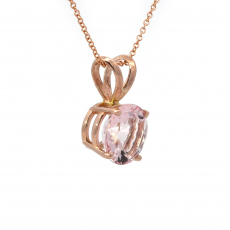 Pink Morganite Round 1.59 Carat Pendant in 14K Rose Gold (Chain Not Included )