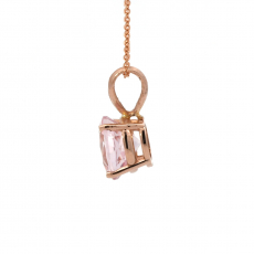 Pink Morganite Round 1.59 Carat Pendant in 14K Rose Gold (Chain Not Included )