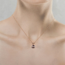 Pink Morganite Round 1.98 Carat Pendant in 14K Rose Gold (Chain Not Included )