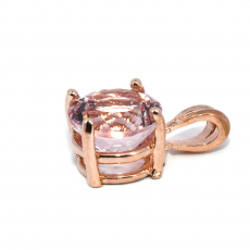 Pink Morganite Round 1.98 Carat Pendant in 14K Rose Gold (Chain Not Included )