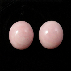 Pink Opal Cab Oval 14X12mm Matching Pair Approximately 12 Carat