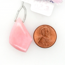 Pink Opal Drop Wing Shape 29x19mm Drilled Bead Single Piece