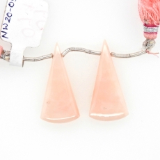 Pink Opal Drops Conical Shape 20x15mm Drilled Beads Matching Pair