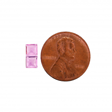Pink Sapphire Princess Cut Matching Pair 4.5mm Approximately 1.10 Carat