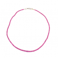 Pink Sapphire Rondelle Bead 3mm To 6mm Ready To Wear Necklace
