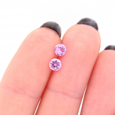 Pink Sapphire Round 3.8mm Matching Pair Approximately 0.45 Carat