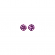 Pink Sapphire Round 3.8mm Matching Pair Approximately 0.45 Carat