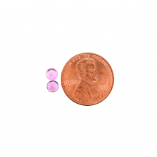 Pink Sapphire Round 4.3mm Matching Pair Approximately 0.65 Carat