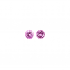Pink Sapphire Round 4.5mm Matching Pair Approximately 0.80 Carat