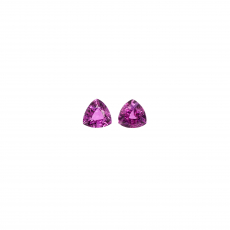 Pink Sapphire Trillion Shape 4.4mm Matching Pair Approximatley 0.83 Carat