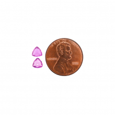 Pink Sapphire Trillion Shape 5mm Matching Pair Approximately 0.90 Carat