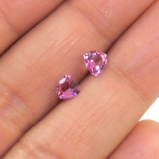 Pink Sapphire Trillion Shape 5mm Matching Pair Approximately 1.02 Carat*