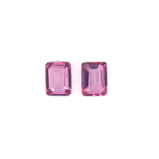 Pink Topaz Emerald Cut 8x6mm Matching Pair Approximately 3.54 Carat.