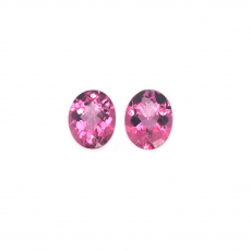 Pink Topaz Oval 9x7mm Matching Pair Approximately 4.62 Carat