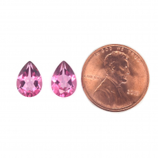 Pink Topaz Pear Shape 10x7mm Matching Pair Approximately 4.22 Carat