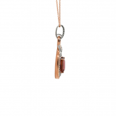 Pink Tourmaline 1.63 Carat Pendant with Accent Diamonds in 14k Dual Tone (White/Rose) Gold ( Chain Not Included )