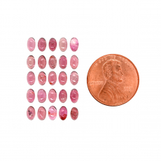 Pink Tourmaline Cab Oval 5X3mm Approximately 7 Carat