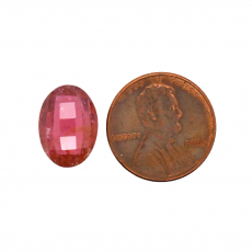 Pink Tourmaline Double-Sided Checkerboard Top Oval 14x10mm Single Piece 6.32 Carat