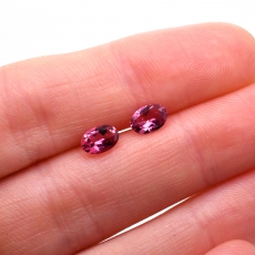 Pink Tourmaline Oval 6x4mm Matching Pair Approximately 1 Carat