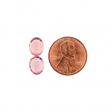 Pink Tourmaline Oval 9x7mm Matching Pair Approximately 3.60 Carat