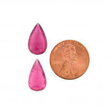 Pink Tourmaline Pear Shape 15x9mm Matching Pair 7.55 Carat