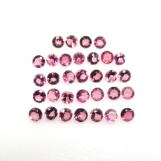 Pink Tourmaline Round 2.1mm Approximately 1 Carat