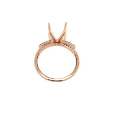 Princess Cut 9mm Ring Semi Mount in 14K Rose Gold with Accent Diamonds (RG4036)