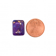 Purple Copper Turquoise Cab Emerald Cut 16x12mm Single Piece Approximately 9 Carat