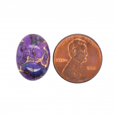 Purple Copper Turquoise Cab Oval 18X13mm Singe Piece Approximately 10 Carat.