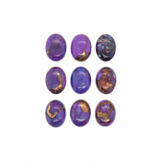Purple Copper Turquoise Cab Oval 8X6mm Approximately 10 Carat