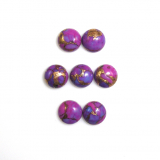 Purple Copper Turquoise Cab Round 7mm Approximately 9 Carat